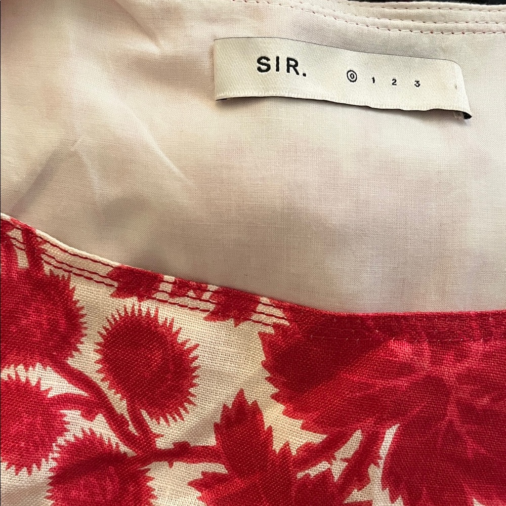 SIR the label Red and White Asymmetrical Floral Dress - Picture 4 of 4